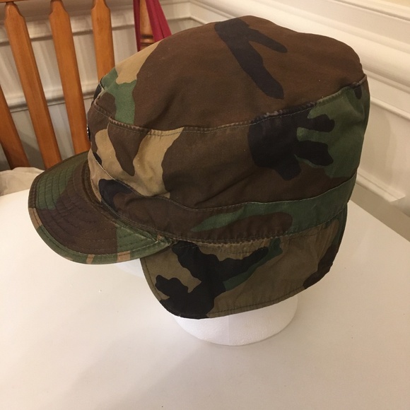 USGI Propper International 1980s BDU Woodland Combat Patrol Cap Ear Flaps Sz 7.5 - Picture 3 of 4